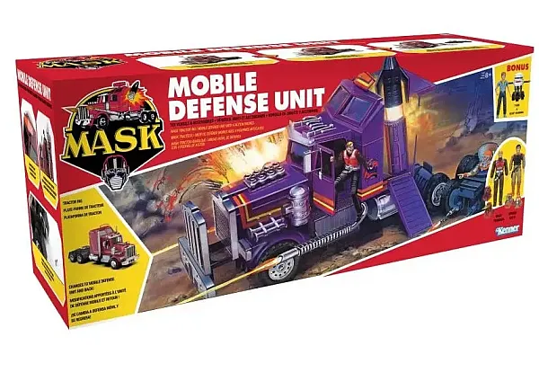 M.A.S.K MOBILE DEFENSE UNIT VEHICLE WITH 2 ACTION FIGURES - MATT TRACKER AND BRUCE SATO 12 CM